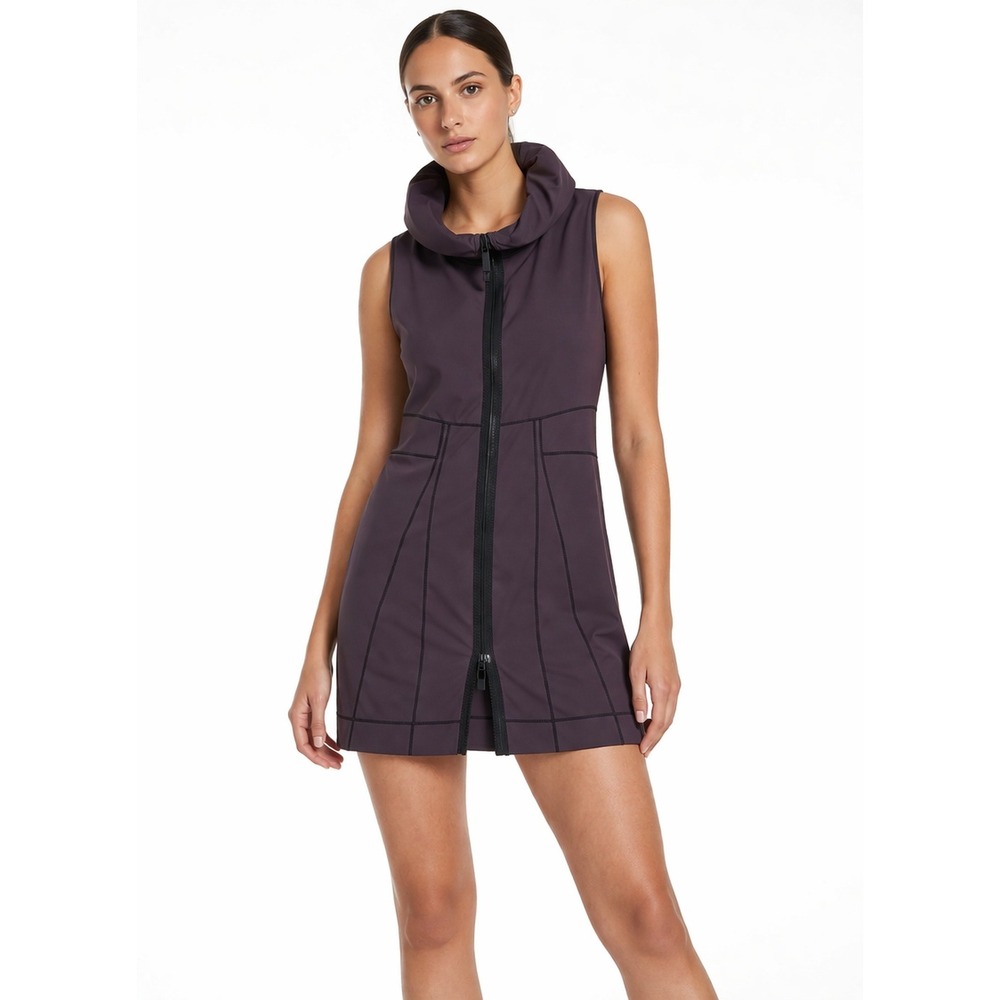 PORTO San Francisco Zip Front Mini Dress Tech Stretch Avant Garde 0‎